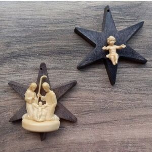 Plastic Religious Nativity Star Christmas Ornaments Made In Italy